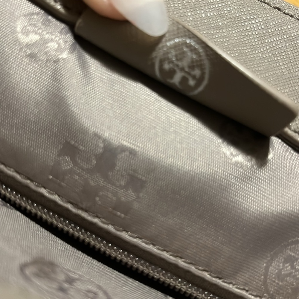Tory Burch Gray Saffiano Leather Tote - Picture 13 of 16